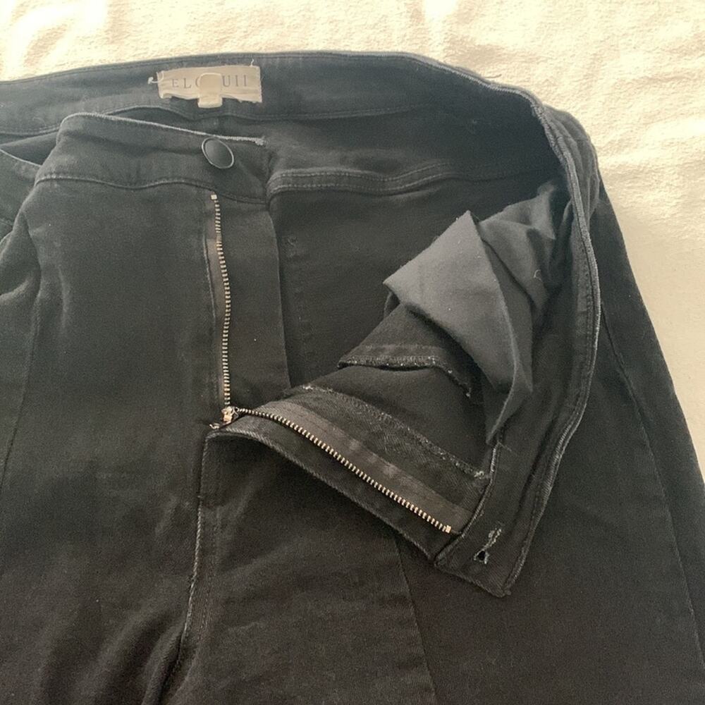 Eloquii womens 14 black denim jeans split leg - Picture 6 of 15